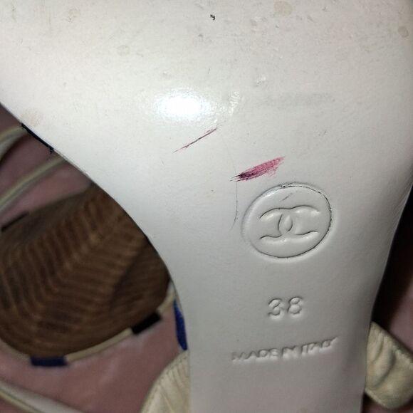 CHANEL Multi-Colored Summer Heels Size 38 - Picture 12 of 12